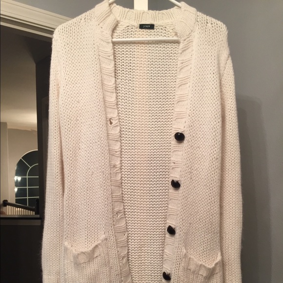 J. Crew Sweaters - J.Crew Long Cream Cardigan